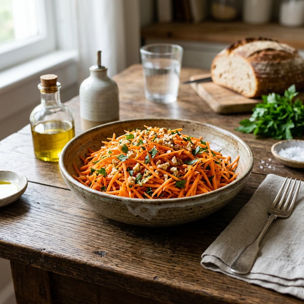 Ray Peat carrot salad: raw carrot salad in a bowl